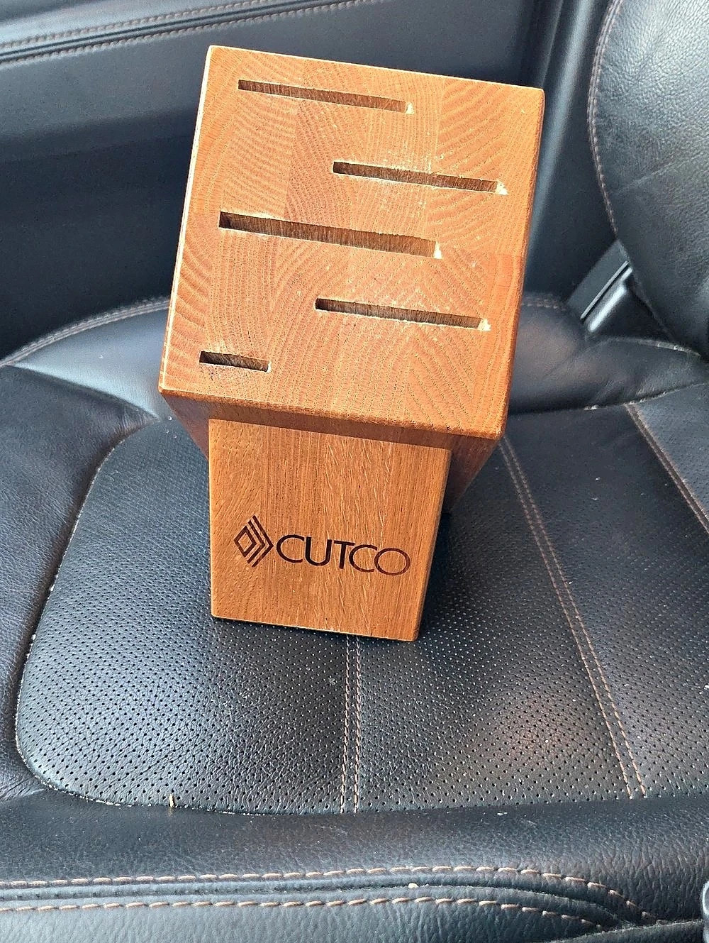 Cutco Wooden Knife Block Holder Brown